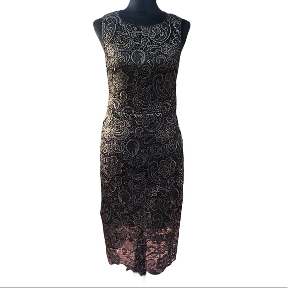 Bisou Bisou Dresses & Skirts - Bisou Bisou Tight Bodycon Little Black Lace Dress size 6
